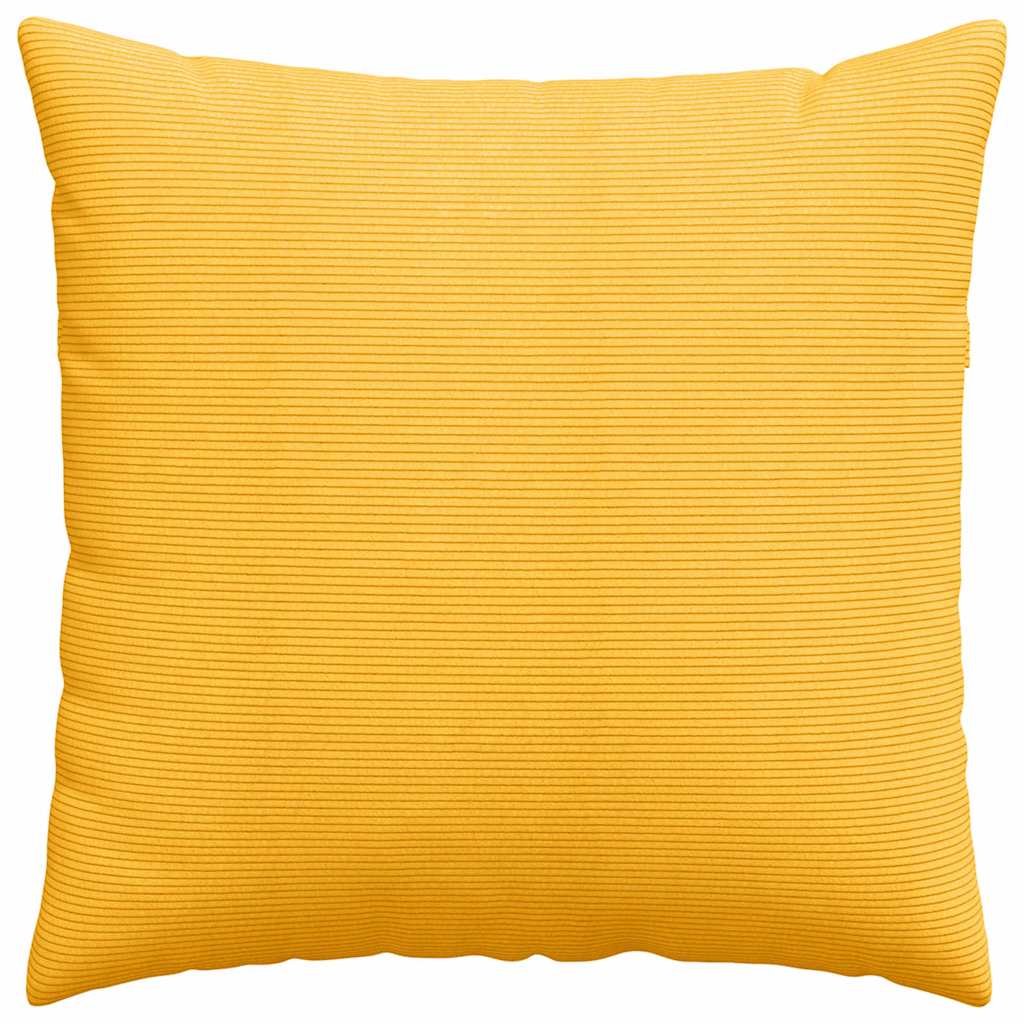 vidaXL Sofakissen 2 Stück Helles Gelb 60 x 60 cm Cordstoff