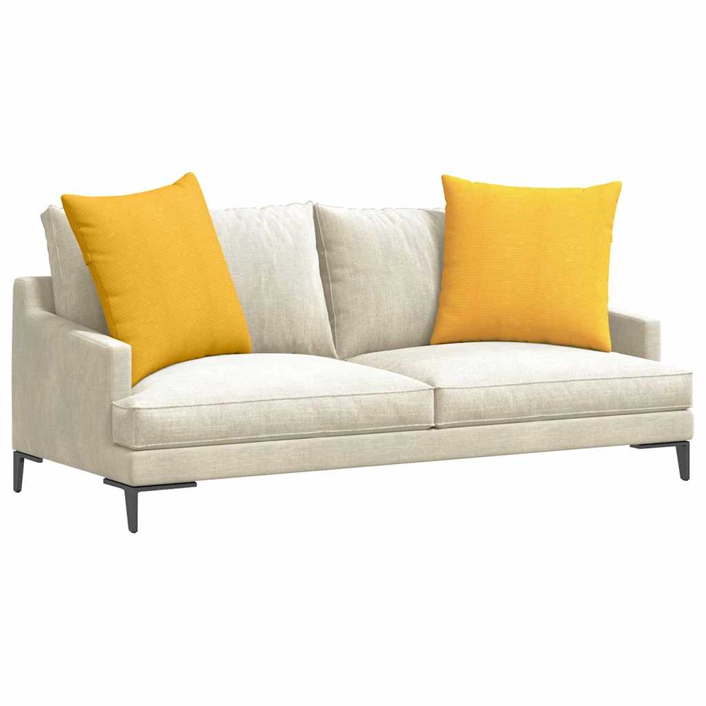 vidaXL Sofakissen 2 Stück Helles Gelb 60 x 60 cm Cordstoff