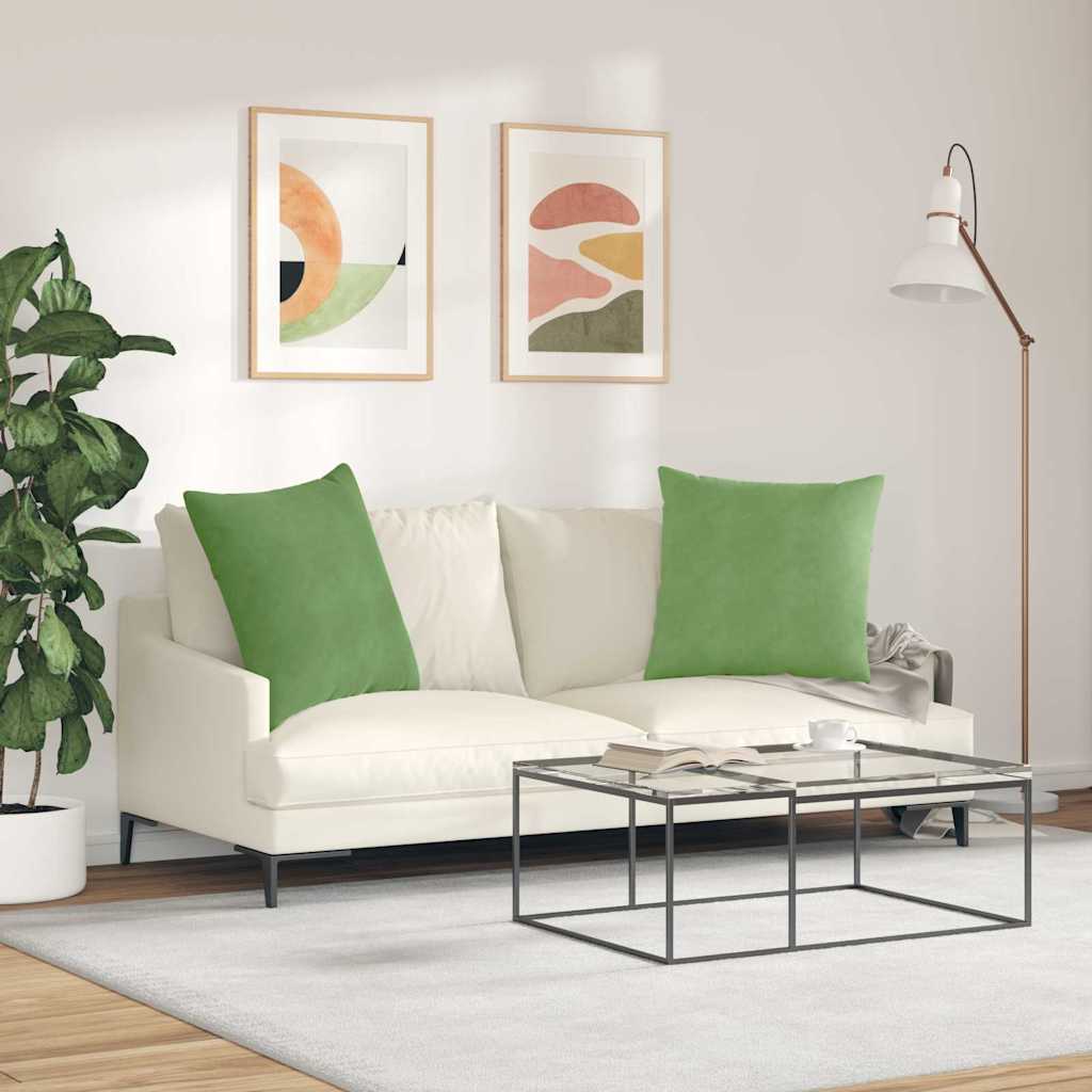 vidaXL Sofakissen 2 Stück Hellgrün 80 x 80 cm Cordstoff