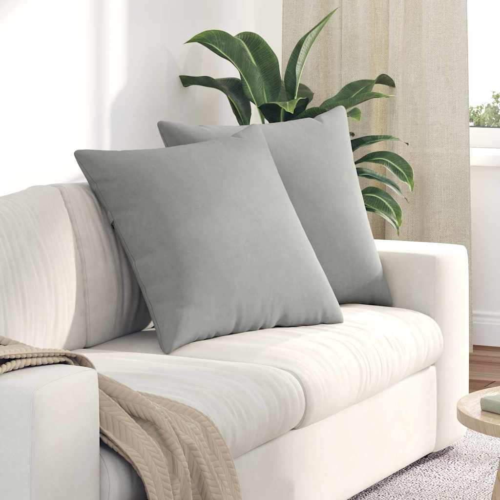 vidaXL Sofakissen 2 Stück Hellgrau 80 x 80 cm Stoff