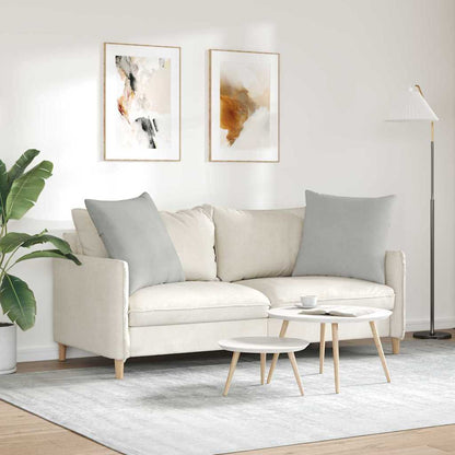 vidaXL Sofakissen 2 Stück Hellgrau 80 x 80 cm Stoff