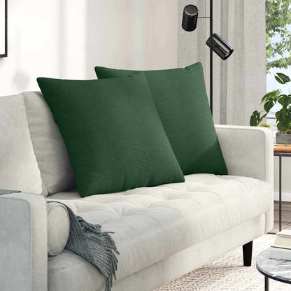vidaXL Sofakissen 2 Stück Dunkelgrün 80 x 80 cm Cordstoff