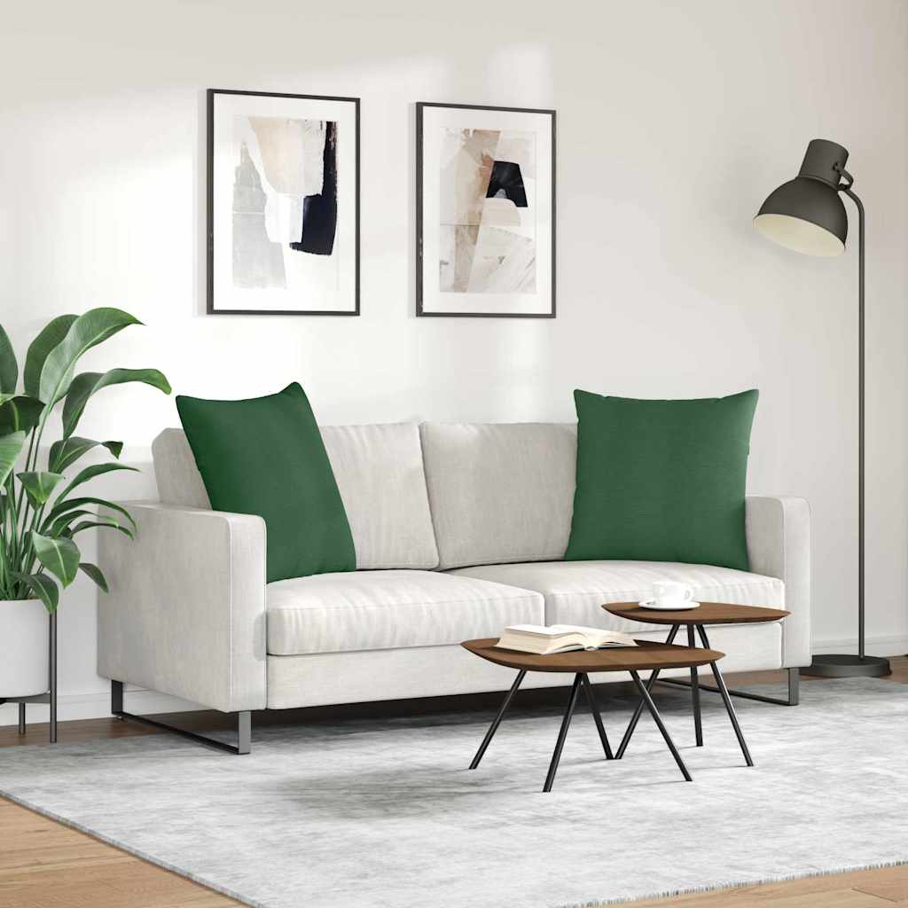 vidaXL Sofakissen 2 Stück Dunkelgrün 80 x 80 cm Cordstoff