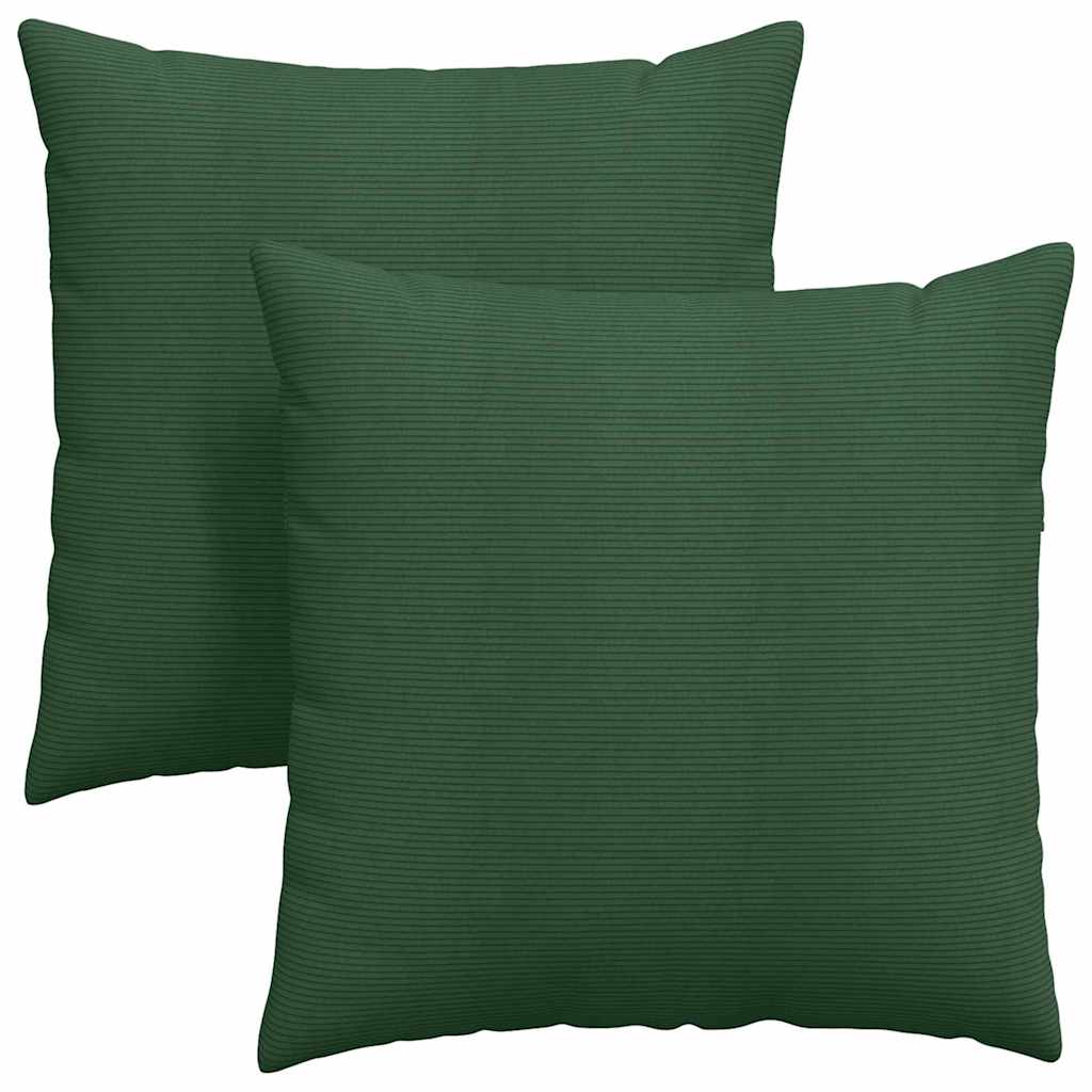 vidaXL Sofakissen 2 Stück Dunkelgrün 80 x 80 cm Cordstoff