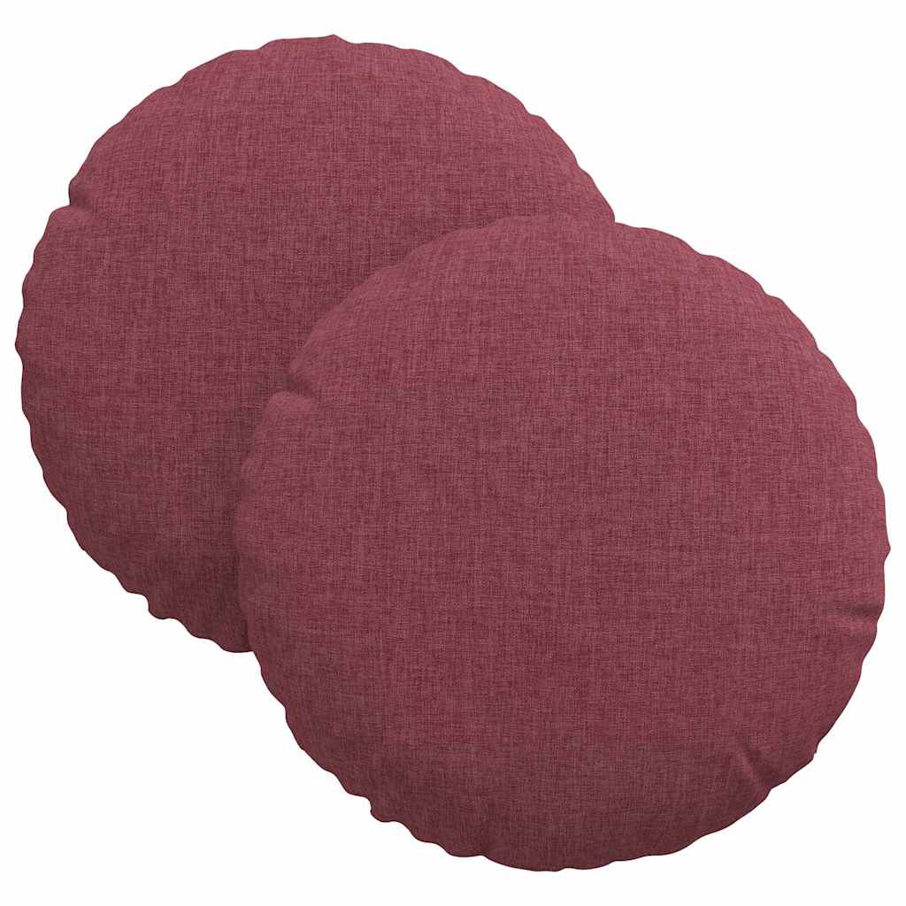 vidaXL Sitzkissen 2 pcs Weinrot Ø30 x 13 cm Stoff