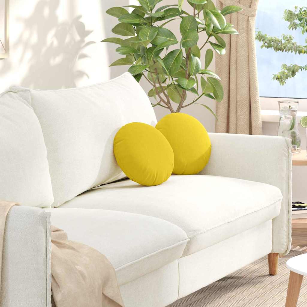 Sitzkissen 2 pcs Helles Gelb Ø30 x 13 cm Stoff