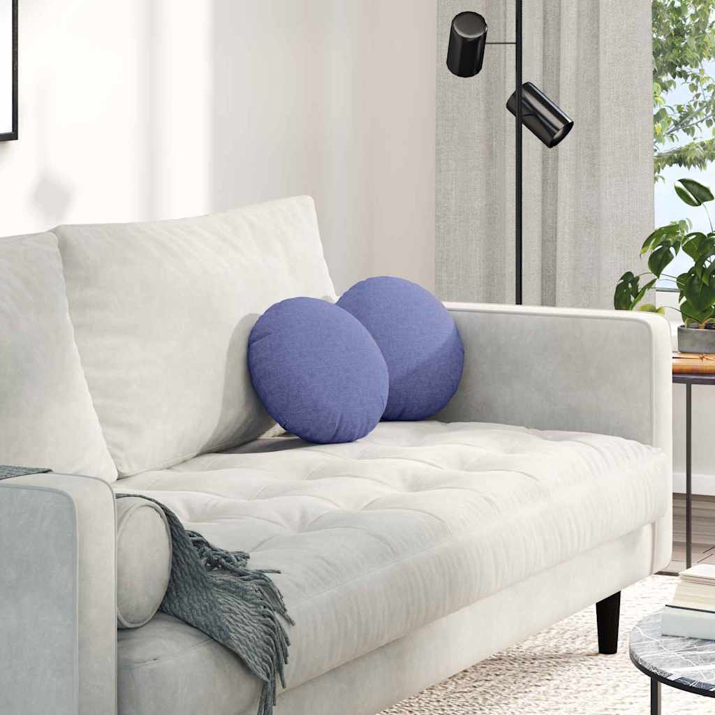 Sitzkissen 2 pcs Jeans blau Ø30 x 13 cm Stoff