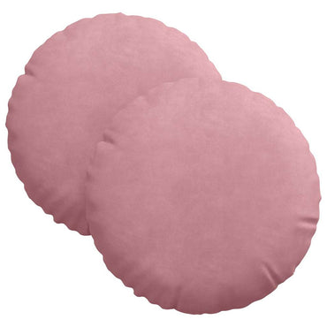 vidaXL Sitzkissen 2 Stück Rosa Ø 30 x 13 cm Samt