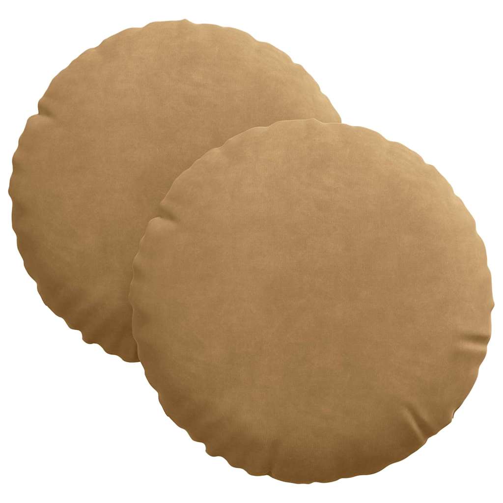 Sitzkissen 2 Stück Braun Ø 30 x 13 cm Samt