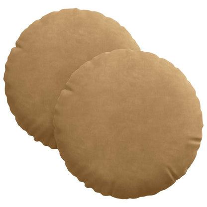 Sitzkissen 2 Stück Braun Ø 30 x 13 cm Samt