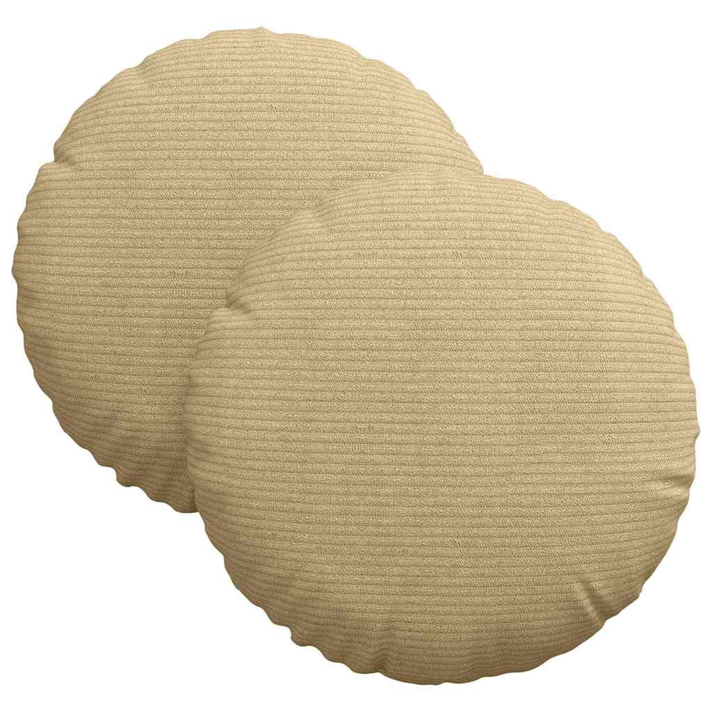 vidaXL Sitzkissen 2 pcs Grau-Grün Ø 30 cm Cordstoff