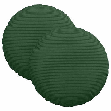 vidaXL Sitzkissen 2 pcs Dunkelgrün Ø 30 cm Cordstoff