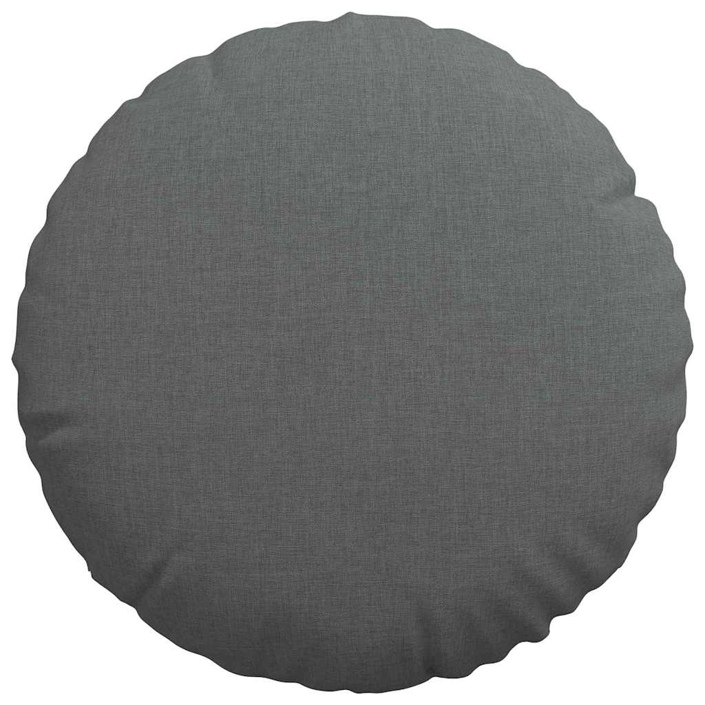 vidaXL Sitzkissen 2 pcs Dunkelgrau Ø40 x 13 cm Stoff