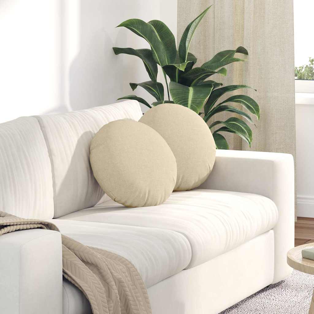 vidaXL Sitzkissen 2 pcs Creme Ø40 x 13 cm Stoff