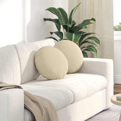 vidaXL Sitzkissen 2 pcs Creme Ø40 x 13 cm Stoff