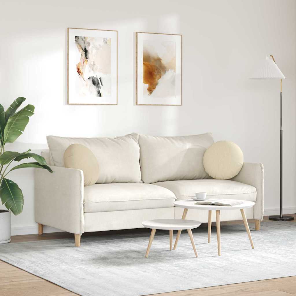 vidaXL Sitzkissen 2 pcs Creme Ø40 x 13 cm Stoff