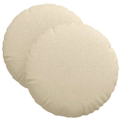 vidaXL Sitzkissen 2 pcs Creme Ø40 x 13 cm Stoff