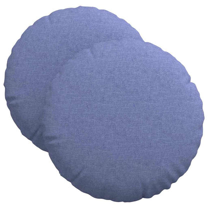 vidaXL Sitzkissen 2 pcs Jeans blau Ø40 x 13 cm Stoff