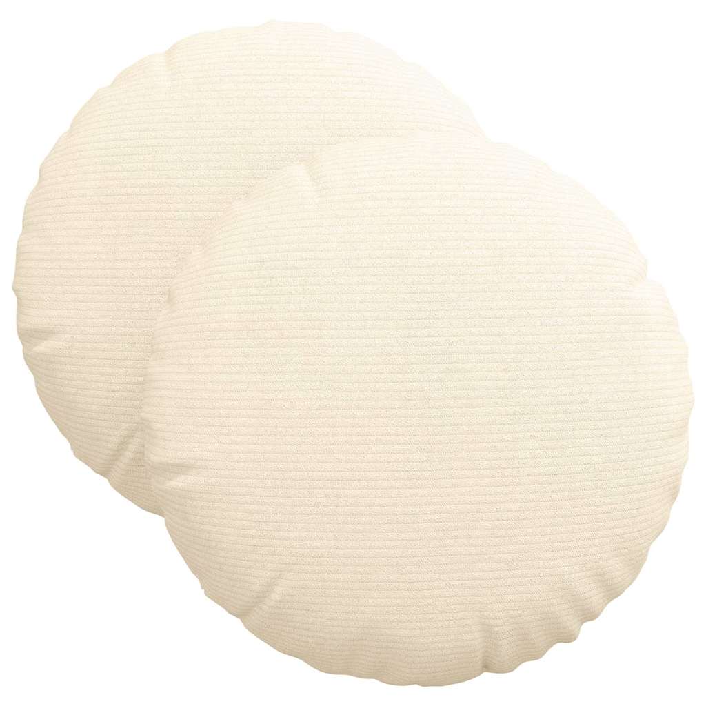vidaXL Sitzkissen 2 pcs Creme Ø 40 cm Cordstoff