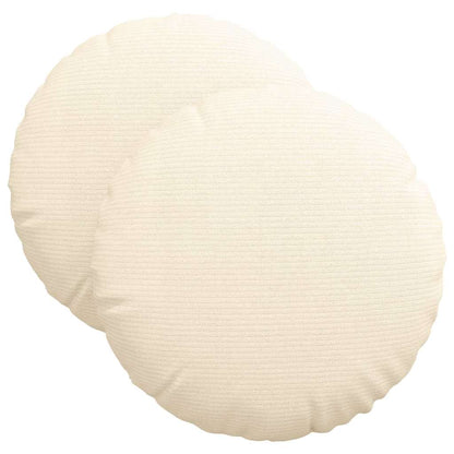 vidaXL Sitzkissen 2 pcs Creme Ø 40 cm Cordstoff