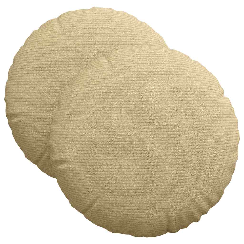 vidaXL Sitzkissen 2 pcs Grau-Grün Ø 40 cm Cordstoff