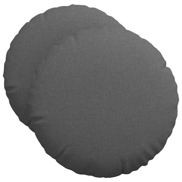 vidaXL Sitzkissen 2 pcs Dunkelgrau Ø50 x 19 cm Stoff