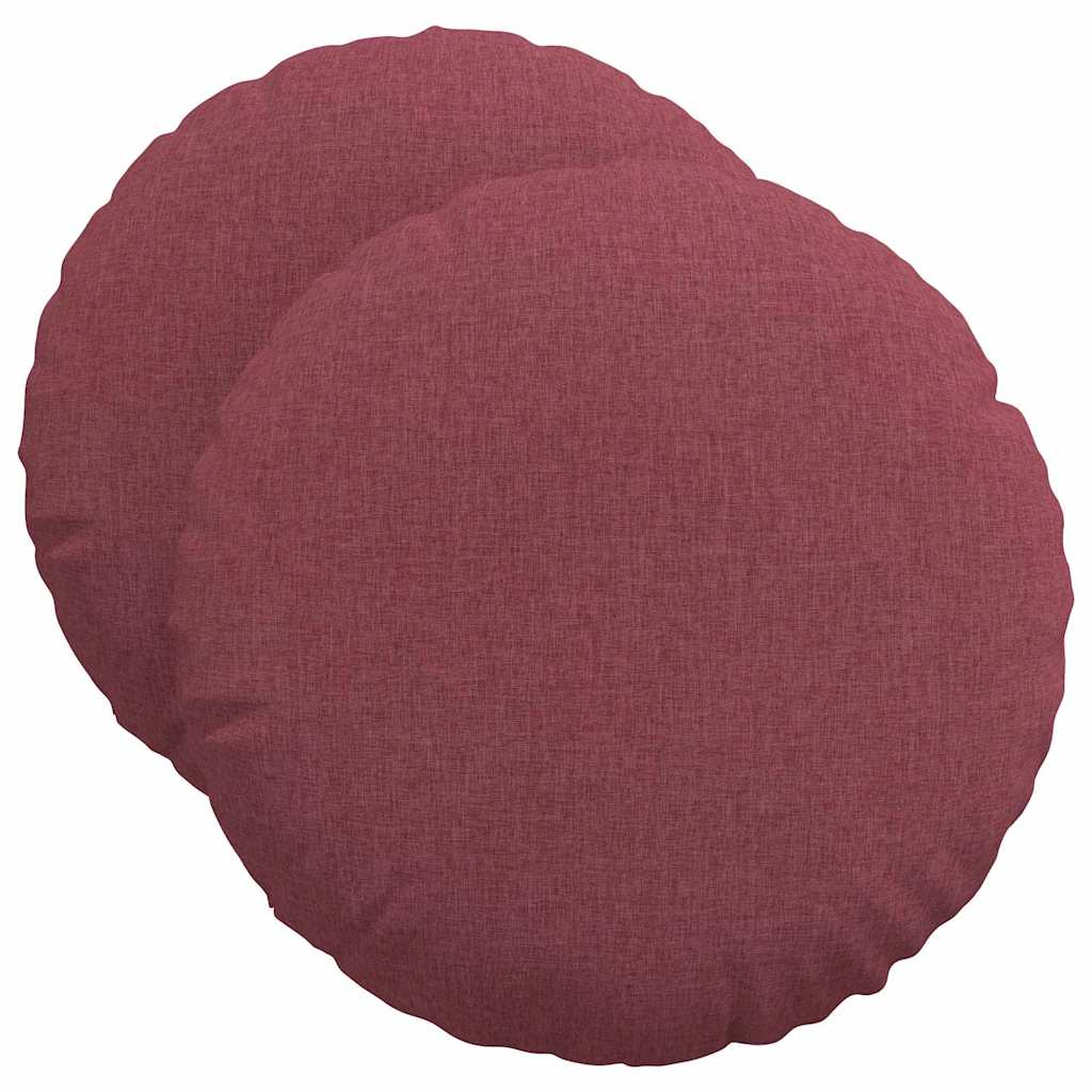 vidaXL Sitzkissen 2 pcs Weinrot Ø50 x 19 cm Stoff