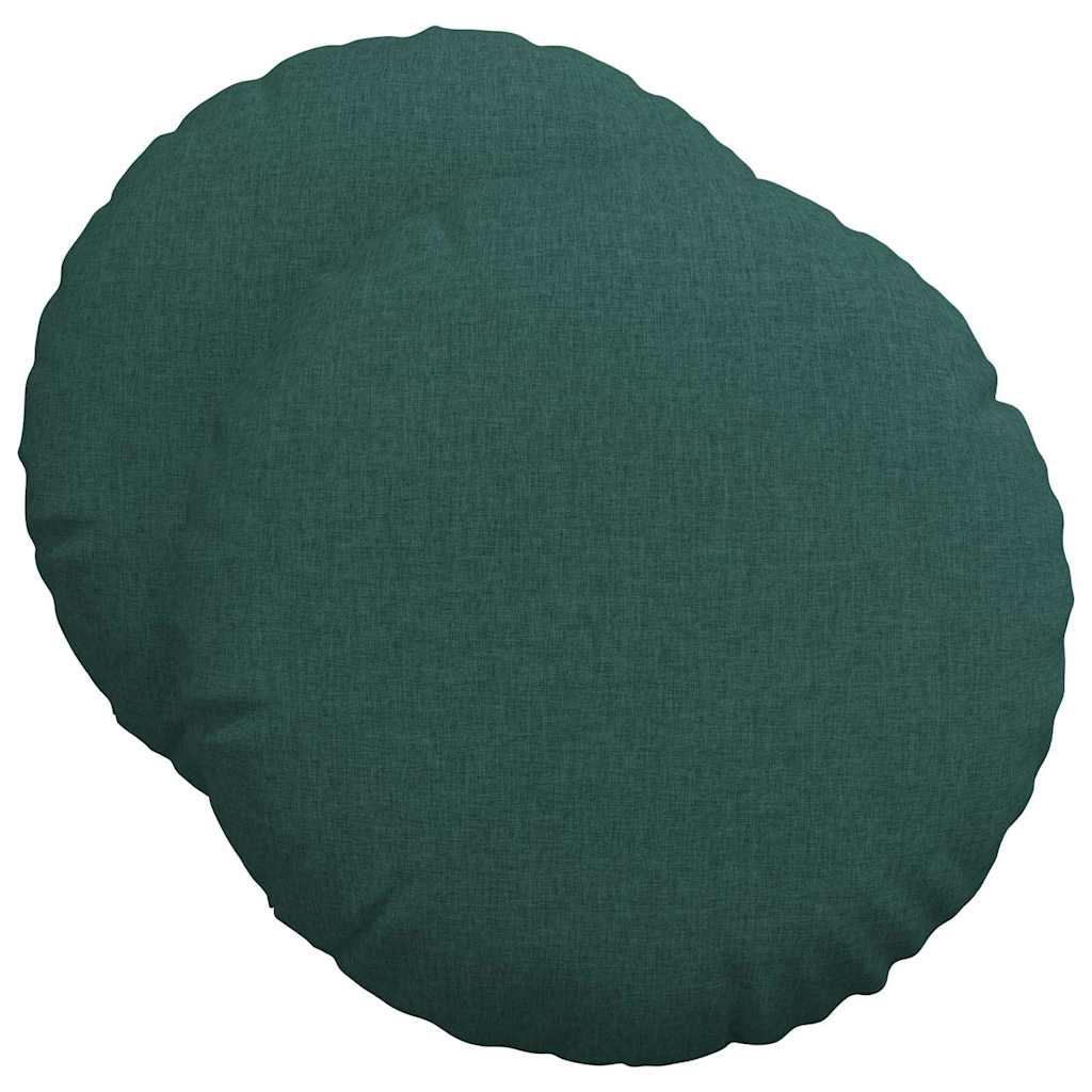 vidaXL Sitzkissen 2 pcs Dunkelgrün Ø50 x 19 cm Stoff
