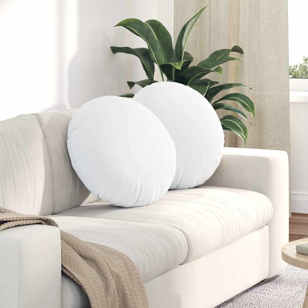 Sitzkissen 2 pcs Weiß Ø50 x 19 cm Stoff