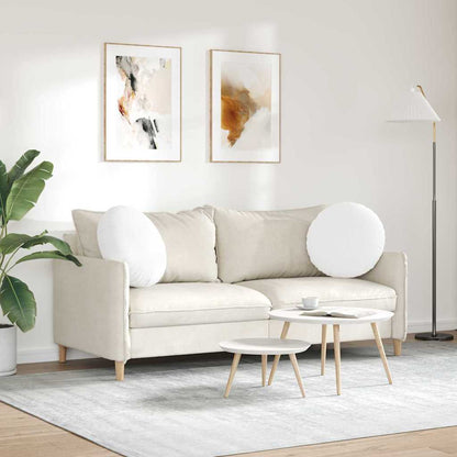 Sitzkissen 2 pcs Weiß Ø50 x 19 cm Stoff