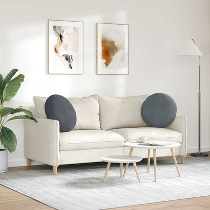 vidaXL Sitzkissen 2 Stück Dunkelgrau Ø 50 x 19 cm Samt