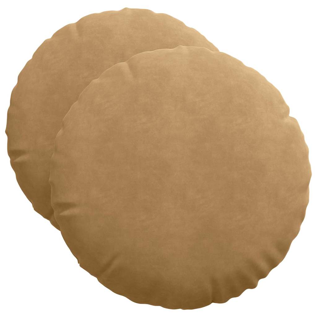 vidaXL Sitzkissen 2 pcs Braun Ø50 x 19 cm Samt