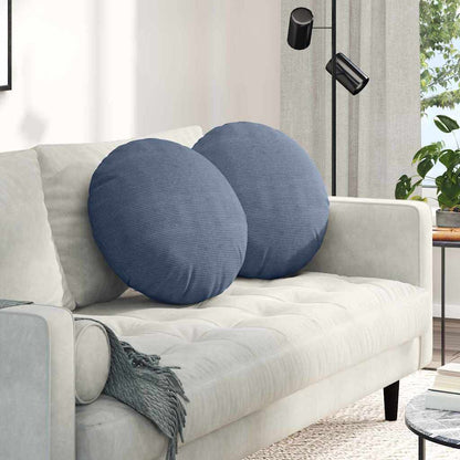 vidaXL Sitzkissen 2 pcs Blau Ø 50 cm Cordstoff