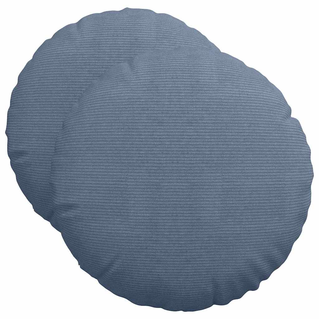 vidaXL Sitzkissen 2 pcs Blau Ø 50 cm Cordstoff
