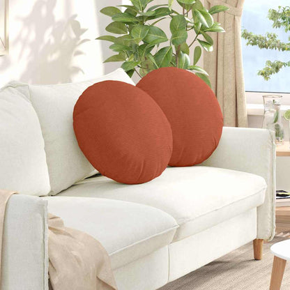 vidaXL Sitzkissen 2 pcs Rot-Orange Ø 50 cm Cordstoff