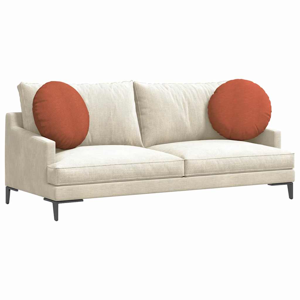 vidaXL Sitzkissen 2 pcs Rot-Orange Ø 50 cm Cordstoff