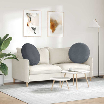 vidaXL Sitzkissen 2 Stück Dunkelgrau Ø 60 x 21 cm Samt
