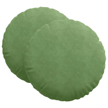 vidaXL Sitzkissen 2 Stück Hellgrün Ø 60 x 21 cm Samt