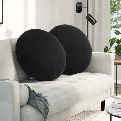 vidaXL Sitzkissen 2 Stück Schwarz Ø 60 x 21 cm Samt