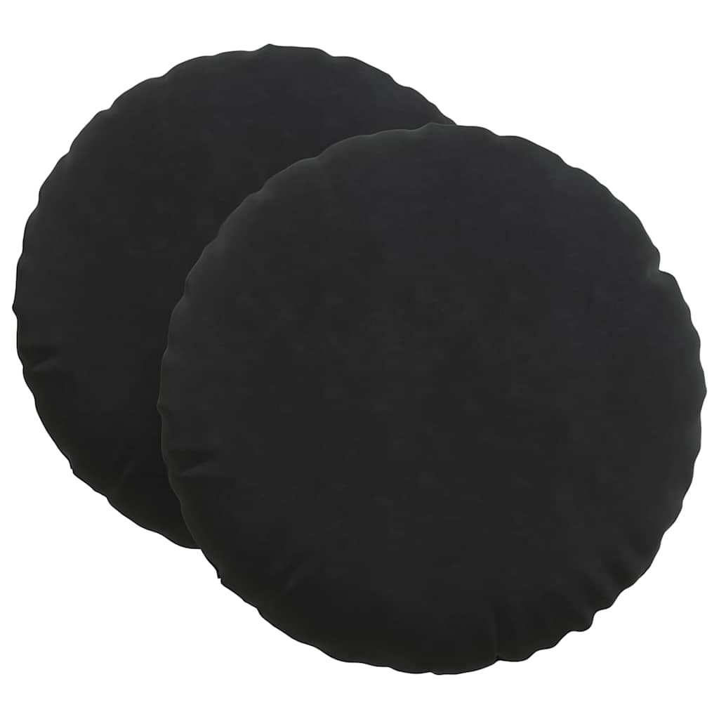vidaXL Sitzkissen 2 Stück Schwarz Ø 60 x 21 cm Samt