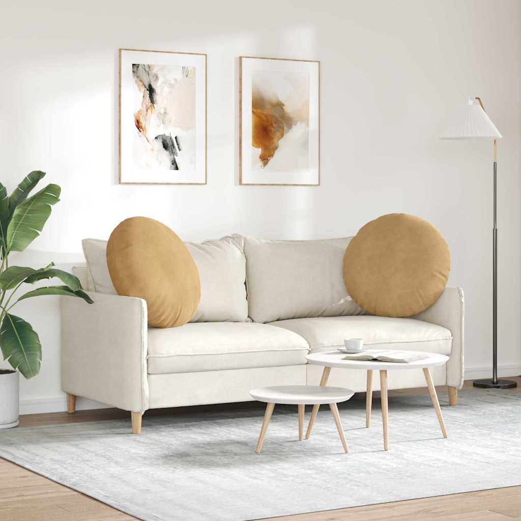 vidaXL Sitzkissen 2 Stück Braun Ø 60 x 21 cm Samt