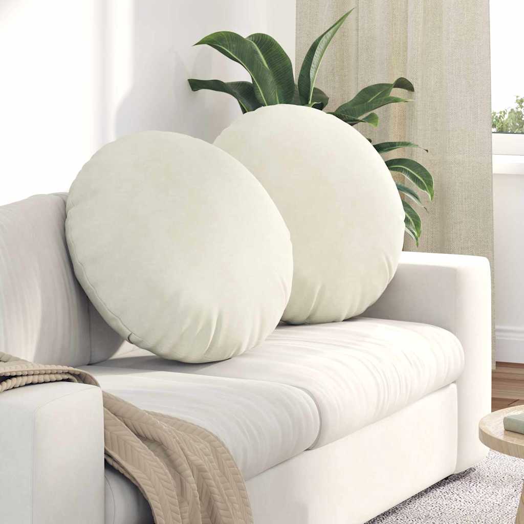 vidaXL Sitzkissen 2 Stück Creme Ø 60 x 21 cm Samt