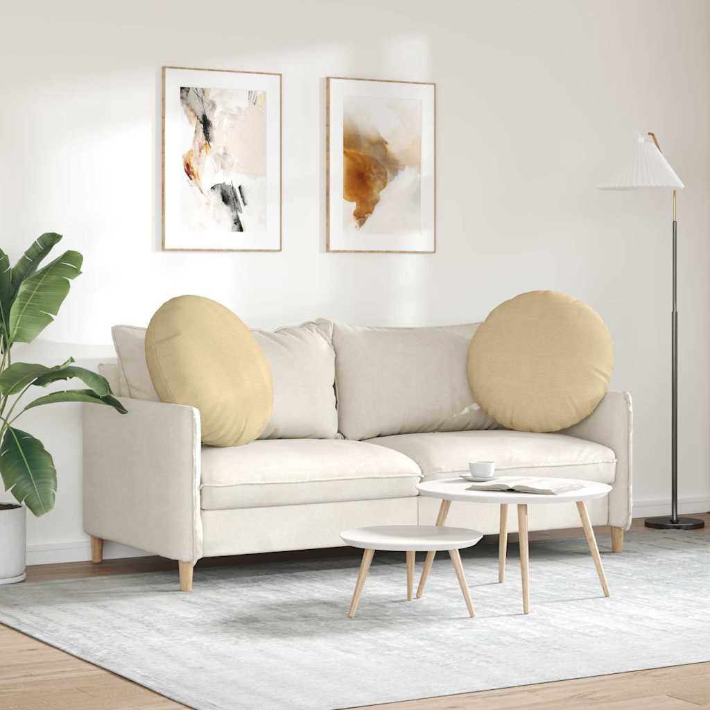 vidaXL Sitzkissen 2 pcs Grau-Grün Ø 60 cm Cordstoff