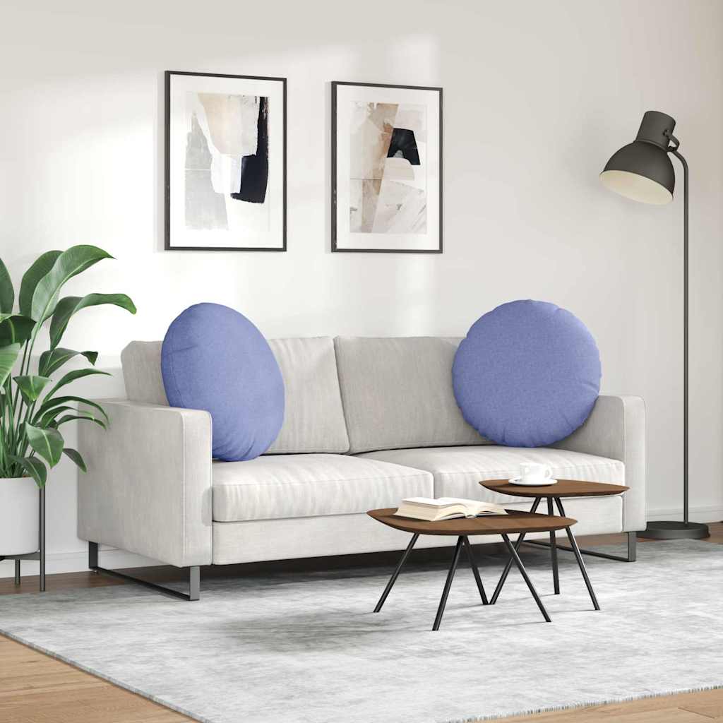 vidaXL Sitzkissen 2 pcs Jeans blau Ø80 x 29 cm Stoff