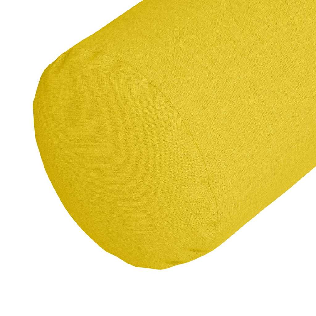 vidaXL Bolsterkissen 2 Stück Helles Gelb Ø 15 x 40 cm Stoff