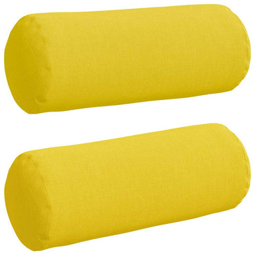 vidaXL Bolsterkissen 2 Stück Helles Gelb Ø 15 x 40 cm Stoff