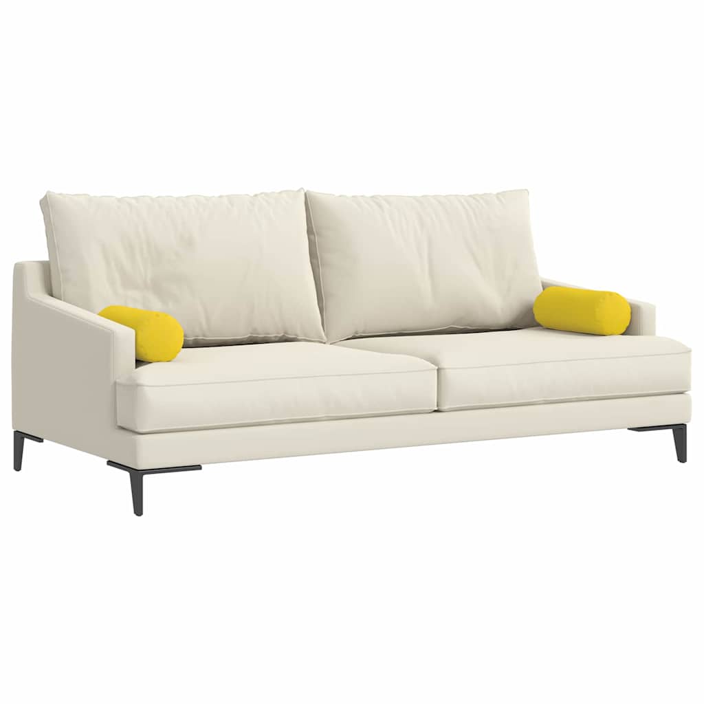 vidaXL Bolsterkissen 2 Stück Helles Gelb Ø 15 x 40 cm Stoff