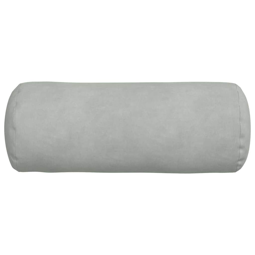 vidaXL Bolsterkissen 2 Stück Hellgrau Ø 15 x 40 cm Cordstoff