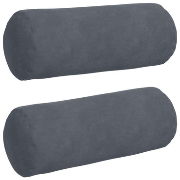 vidaXL Bolsterkissen 2 Stück Dunkelgrau Ø 15 x 40 cm Cordstoff