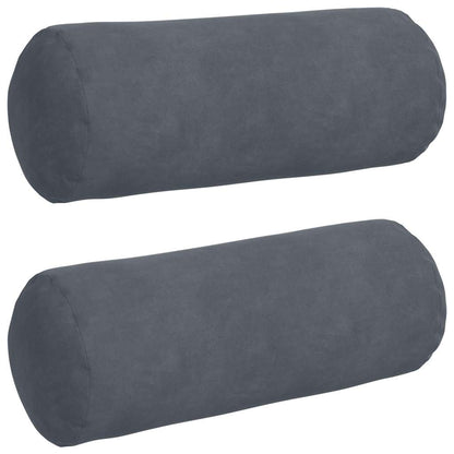 vidaXL Bolsterkissen 2 Stück Dunkelgrau Ø 15 x 40 cm Cordstoff
